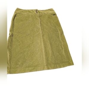 Talbott stretch green corduroy pencil skirt size 6